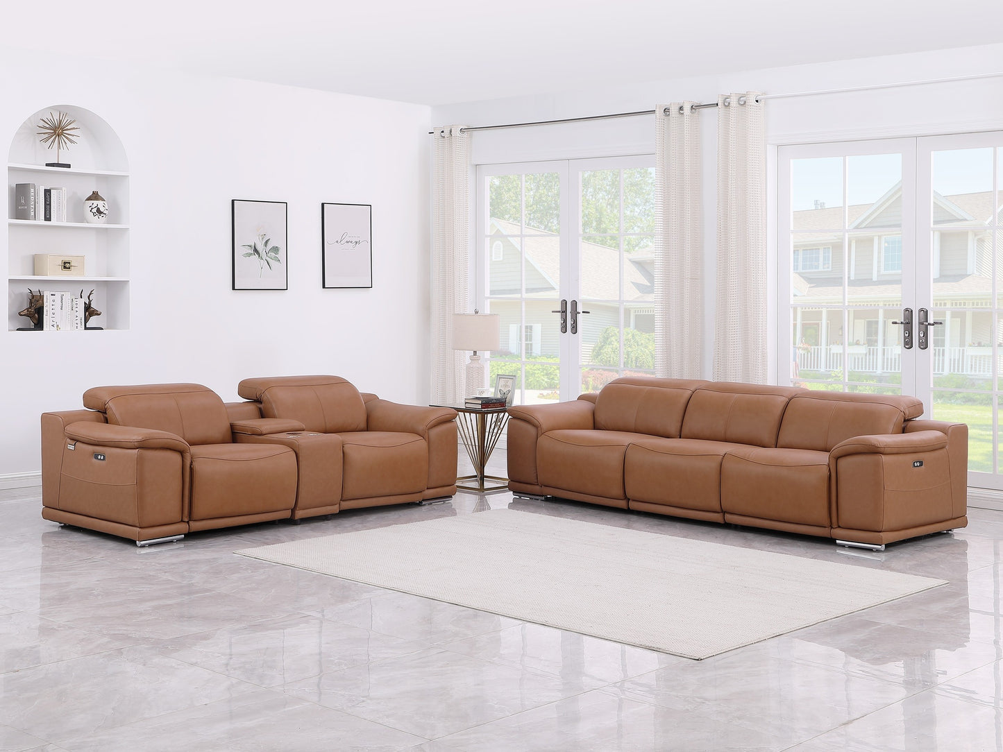 9762 DivanItalia 6 Pc Power Sofa & Loveseat - 6 Colors
