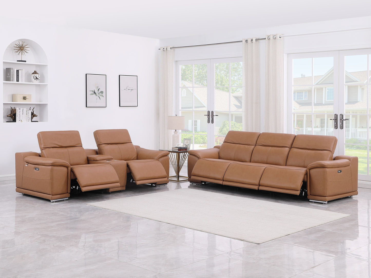 9762 DivanItalia 6 Pc Power Sofa & Loveseat - 6 Colors