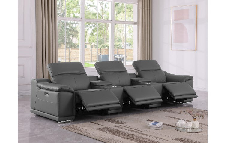 Global United 9762  Dark Gray 5 Pc Sectional