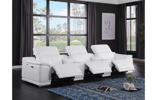 Global United 9762 White 5 Pc Sectional
