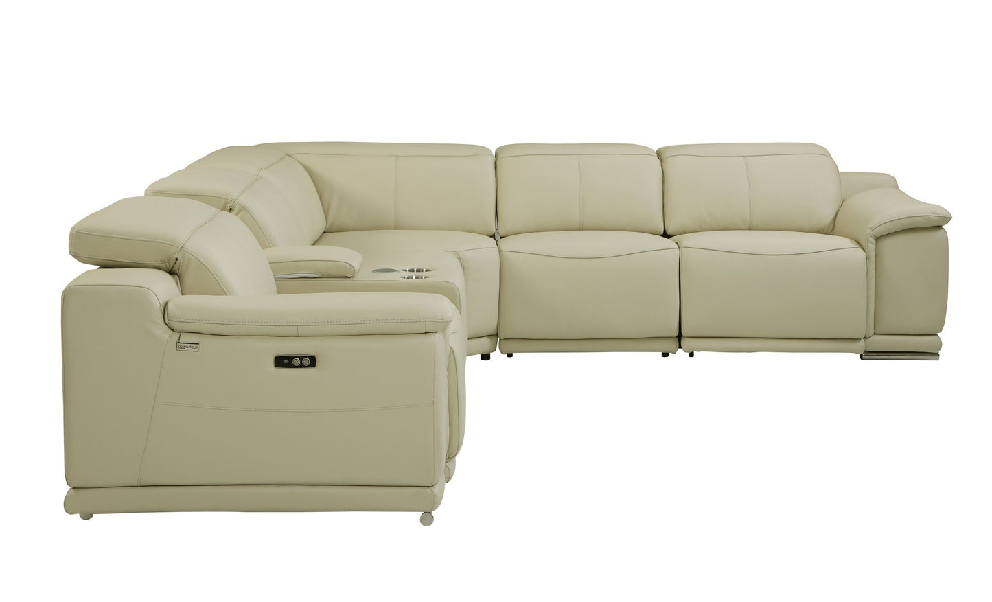 Global 9762 Genoa 6 Pc Power Sectional - Beige