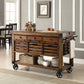 Kaif 98184 Distressed Chestnut Kitchen Cart