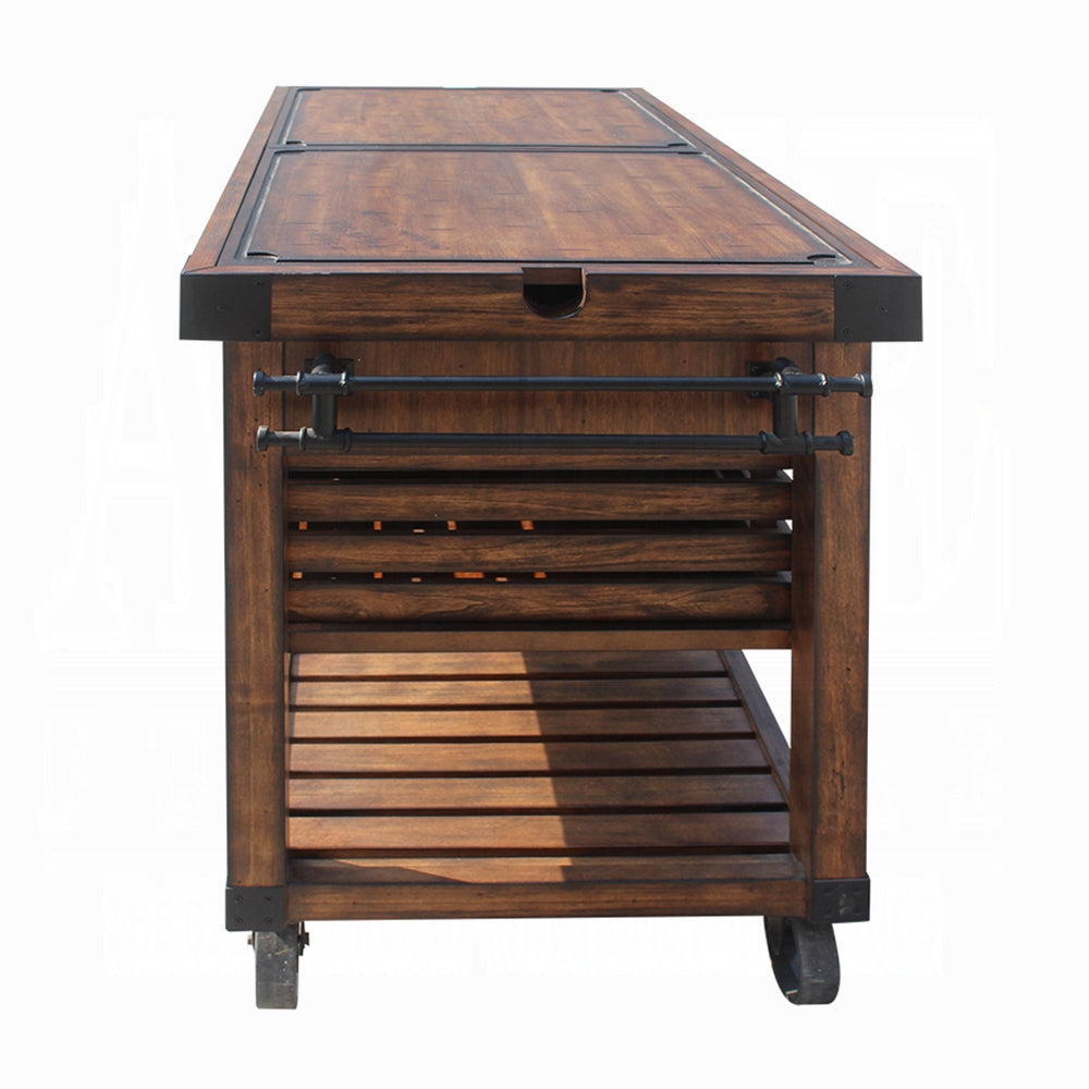 Kaif 98184 Distressed Chestnut Kitchen Cart