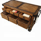 Kaif 98184 Distressed Chestnut Kitchen Cart