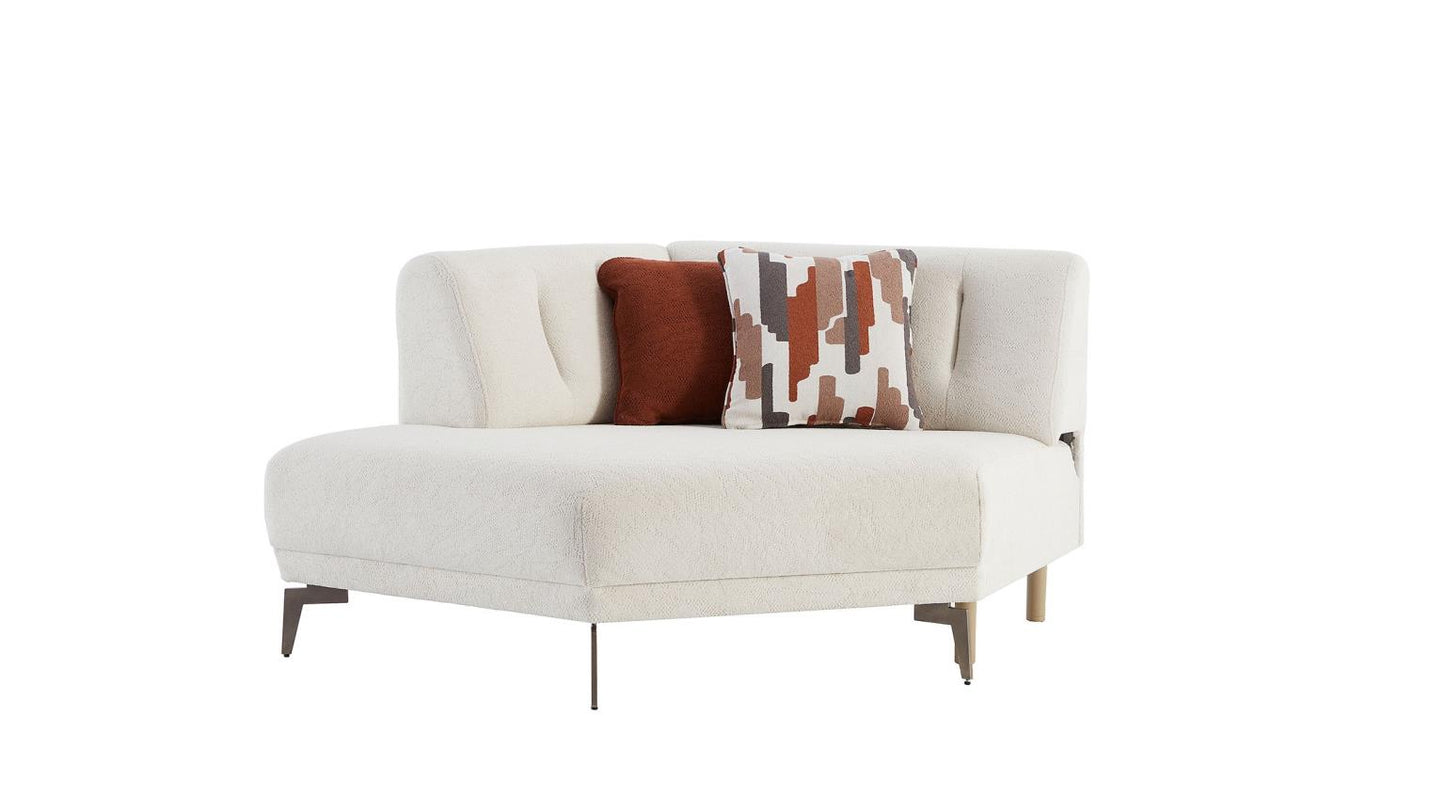 Atlanta 4 Pc Sectional Cream Chenille by Bellona