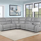 Alexandria Stone Leather 6 Pc Sectional - Steve Silver