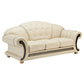 Apolo Top Grain Black or Ivory Leather Sofa Set