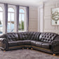 Apolo Top Grain Black Leather Sectional