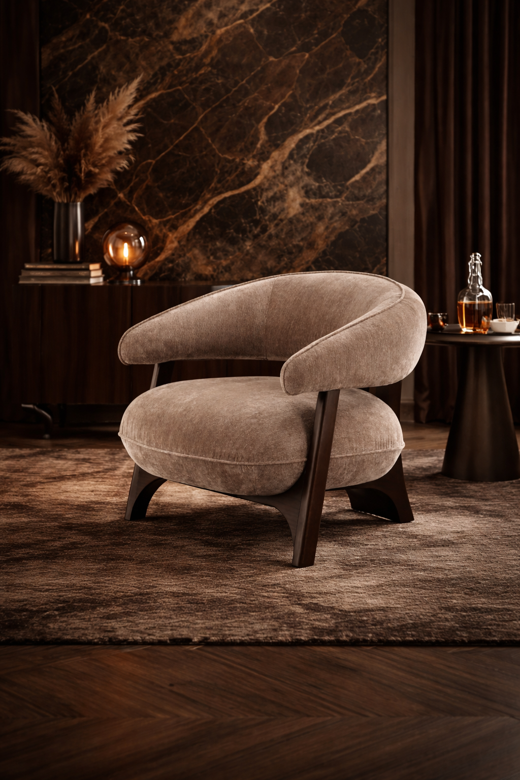 Arden Taupe Fabric Accent Chair