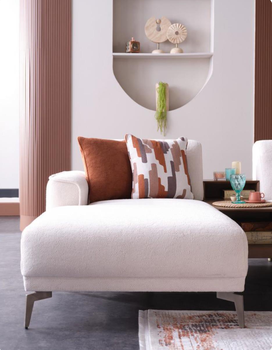 Atlanta 4 Pc Sectional Cream Chenille by Bellona