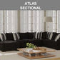 New Comfort Ind Atlas 3 Pc Sectional - Memphis Black