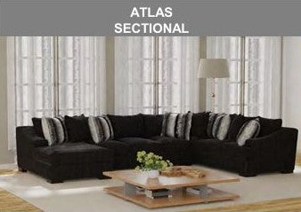 New Comfort Ind Atlas 3 Pc Sectional - Memphis Black