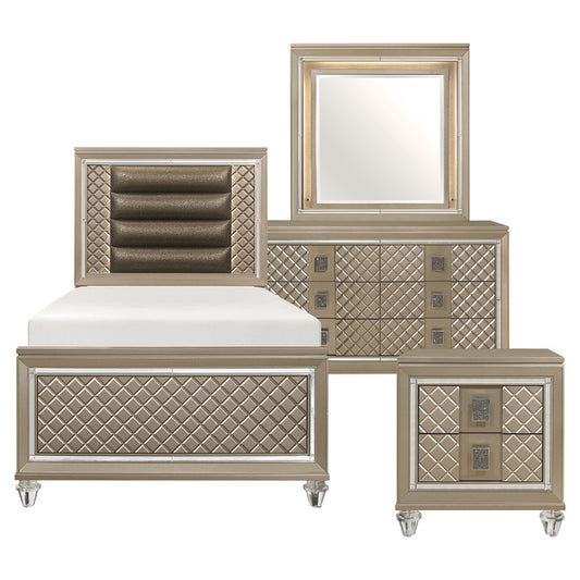 Louden 1515 Colección de dormitorio con acabado champán - Iluminación LED