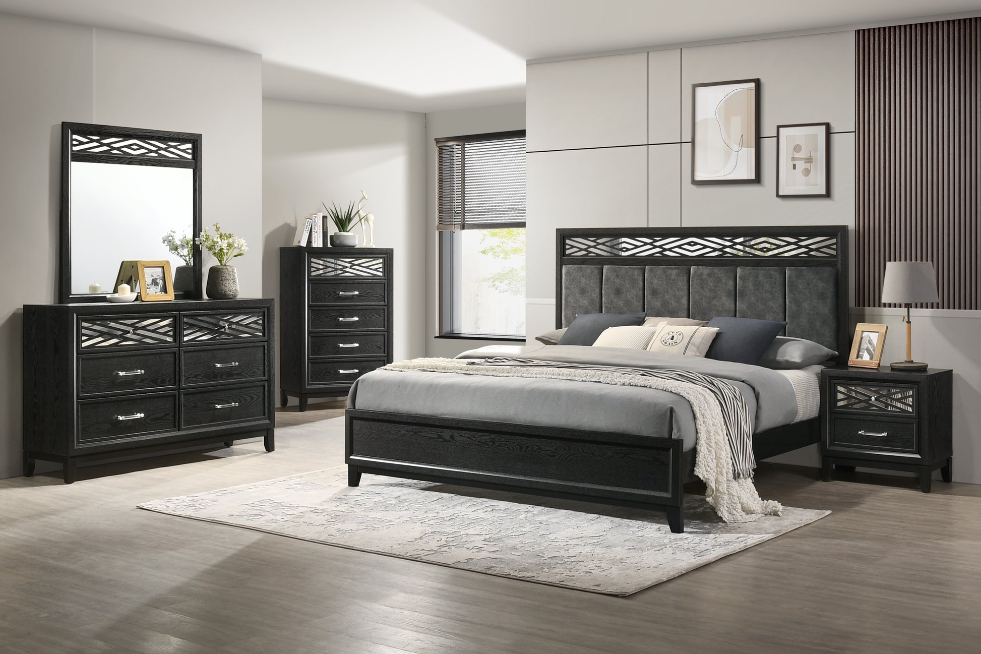 4 piece black dresser set Black 4 Piece Bedroom Sets