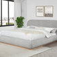 B16 Gray King Boucle Platform Bed