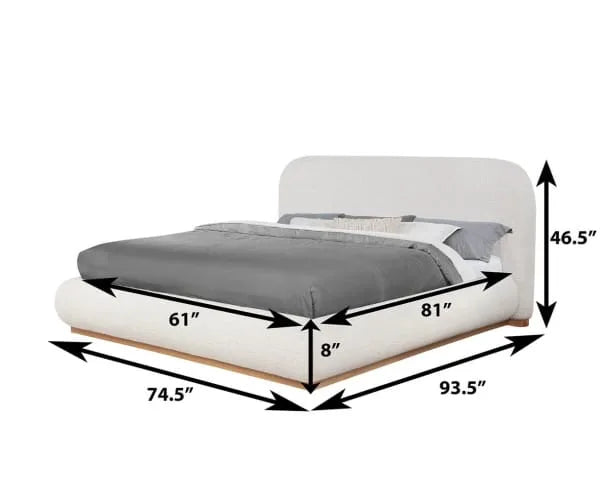 B17 Boucle Platform Bed - 2 Colors