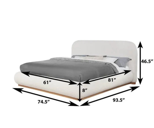 B17 Boucle Platform Bed - King Bed