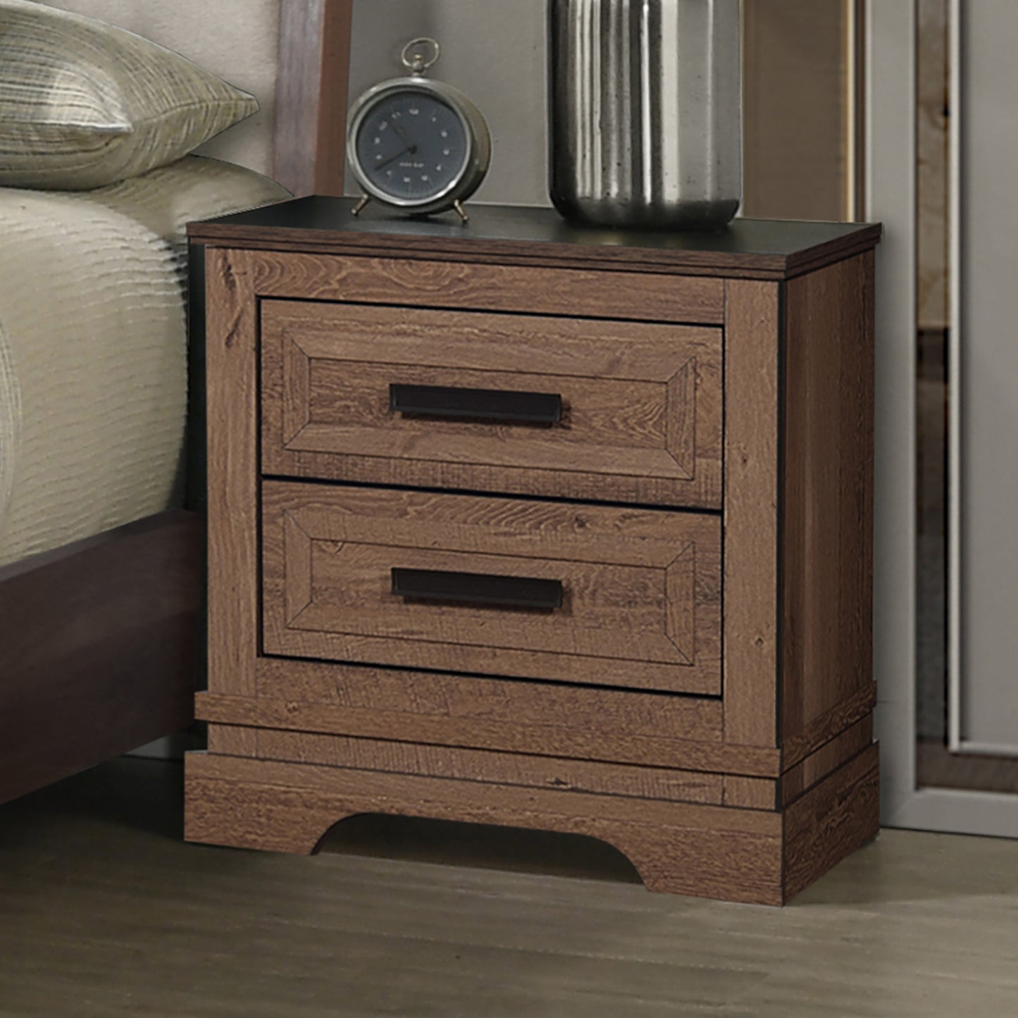 Coventry Hall Pecan 2 Drawer Nightstand B1828-040