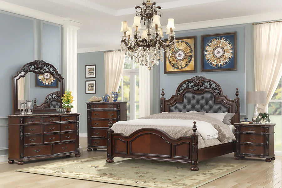 McFerran B1900 Genoa 4 Pc Bedroom Set - King Bed
