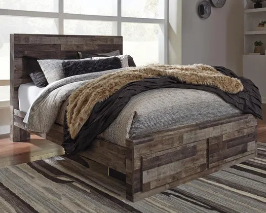 Derekson Butcher Block 4 Pc Bedroom Set