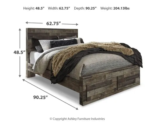 Derekson Butcher Block 4 Pc Bedroom Set