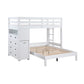 Twin/Full Loft Bunk Bed w/Chest & Hidden Desk
