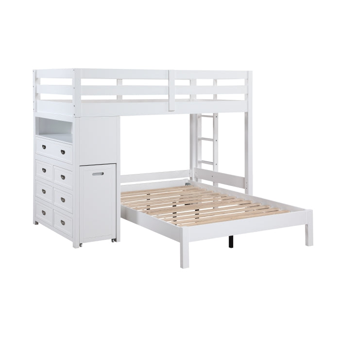 Twin/Full Loft Bunk Bed w/Chest & Hidden Desk