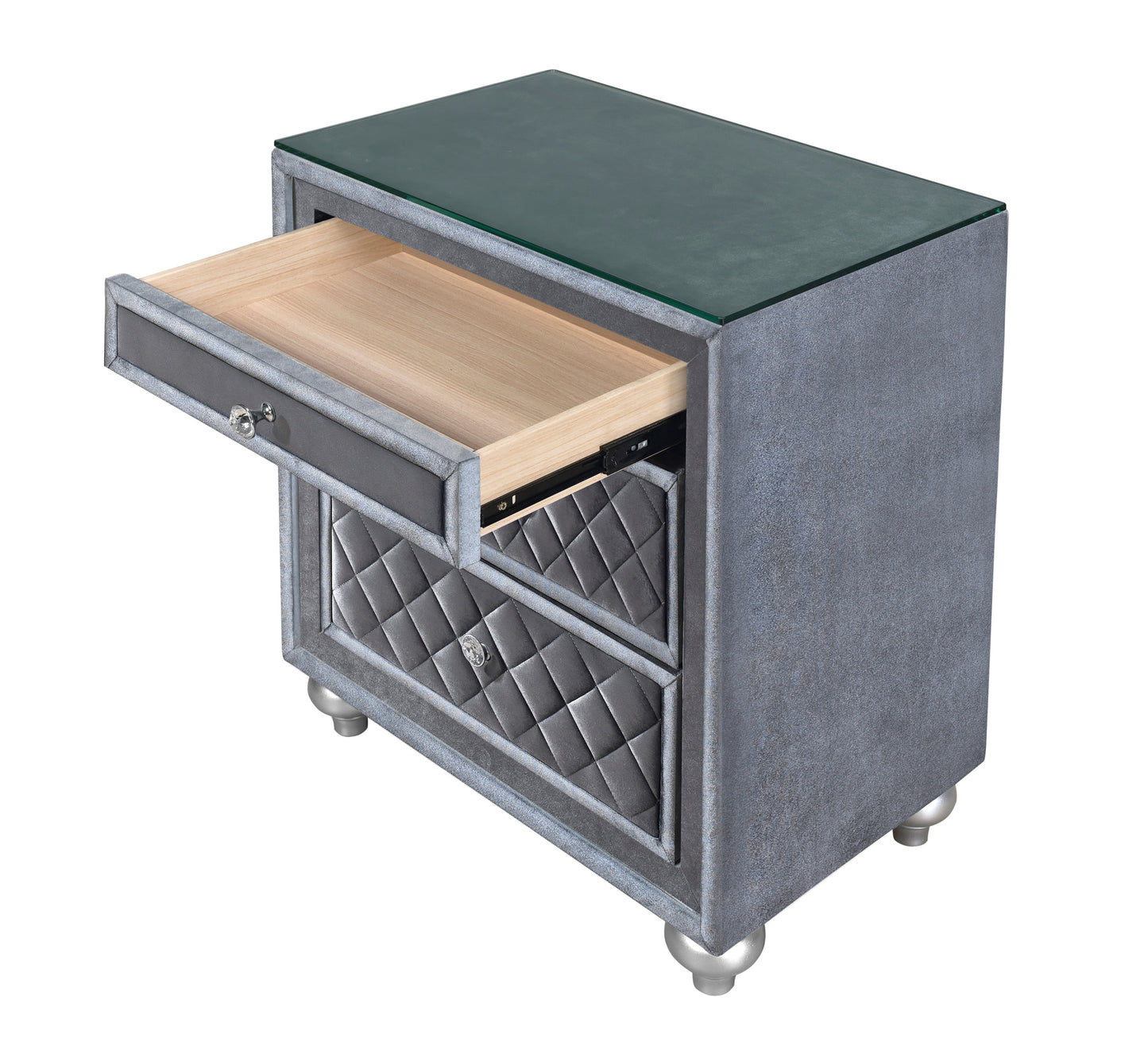 Cameo 4 Pc Upolstered Bedroom Set - Black or Gray