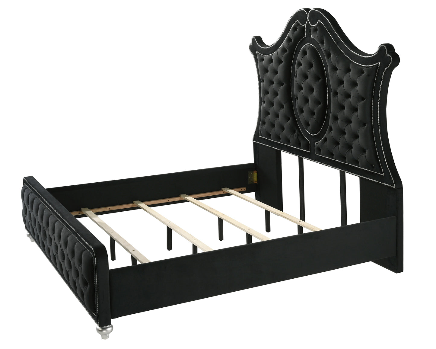 Cameo 4 Pc Upolstered Bedroom Set - Black or Gray