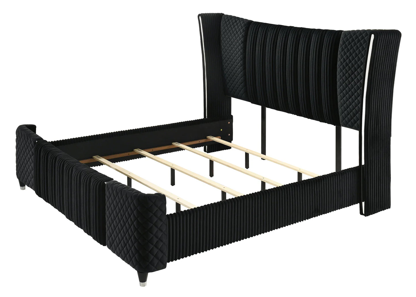 Armany Black Velvet 4 Pc Bedoom Collection
