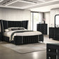 Armany B2300 Black Velvet King 4 Pc Bedroom Set