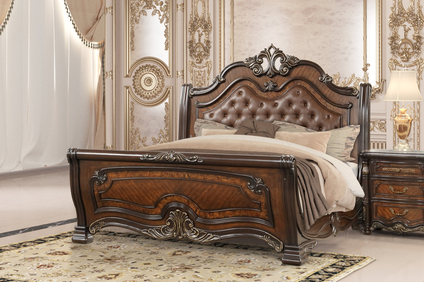 Bella Notte Mahogany 4 Pc King Bedroom Set