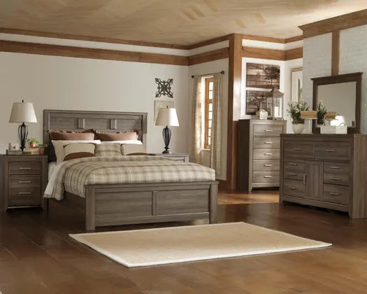 Juararo 4 Pc Rustic Dark Brown Bedroom Set