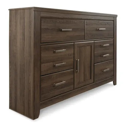 Juararo 4 Pc Rustic Dark Brown Bedroom Set