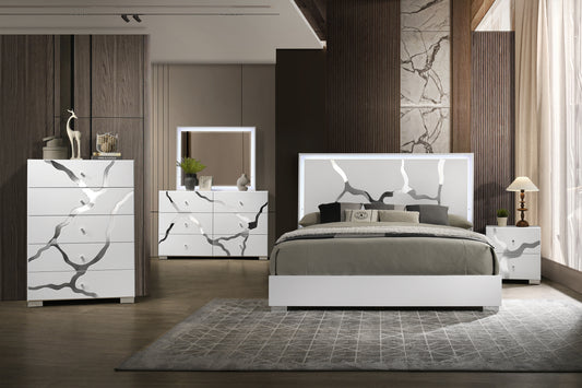 Marquis White 4 Pc LED Bedroom Collection