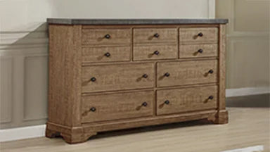 Augusta Rustic Brown Bedroom Set w/LED Headboard