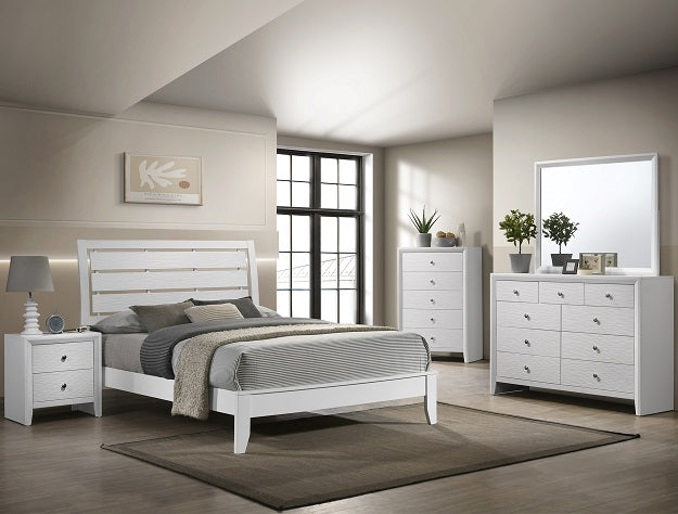 Evans B4710 White 4 Pc King Bedroom Set