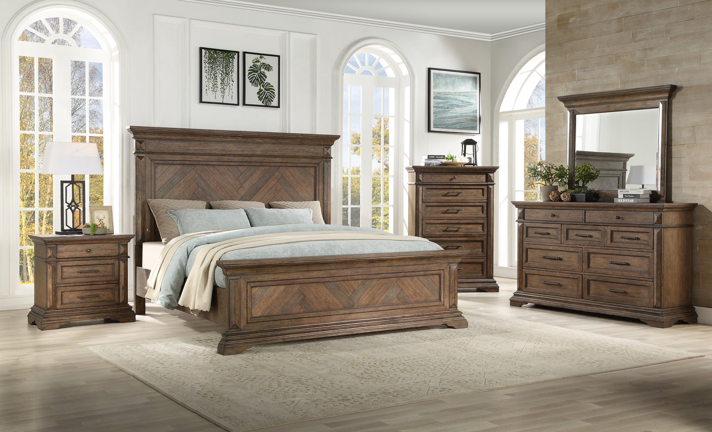 Mar Vista King 4 Pc Brown Bedroom Set
