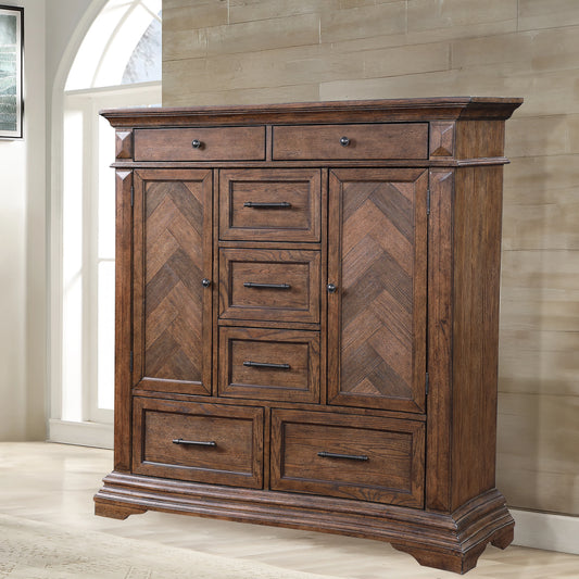 Mar Vista 7 Drawer Walnut Door Chest