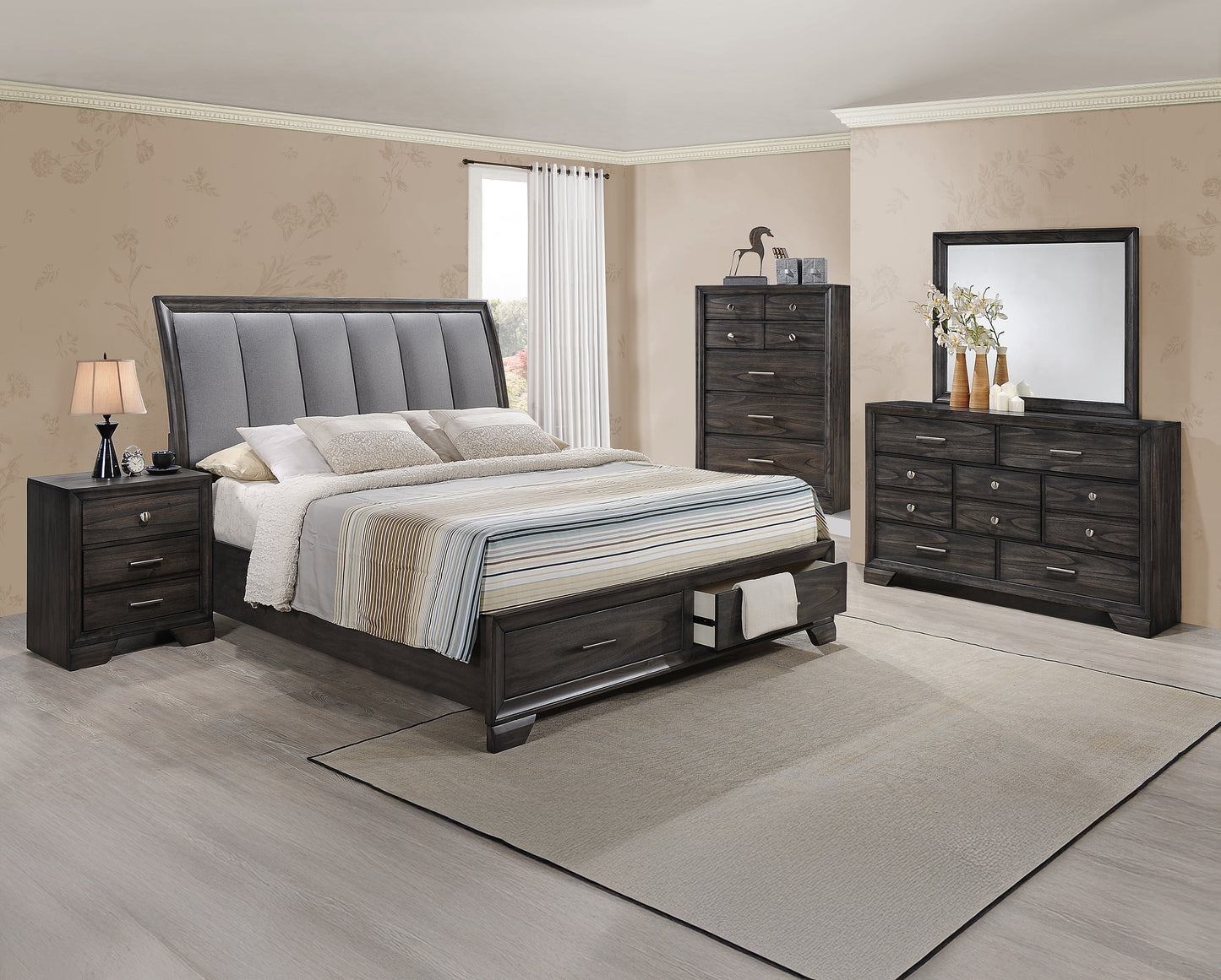 Jaymes 4 Pc Upholstered Bedroom Collection