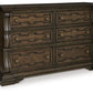 Maylee 6 Drawer Dark Brown Dresser B947-31