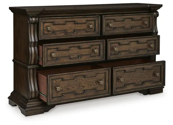 Maylee 6 Drawer Dark Brown Dresser B947-31