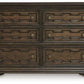 Maylee 6 Drawer Dark Brown Dresser B947-31