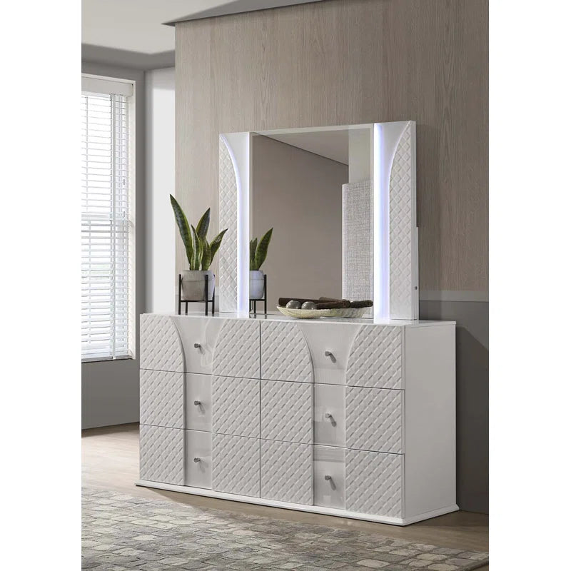 McFerran B999 UV White 4 Pc Bedroom Collection