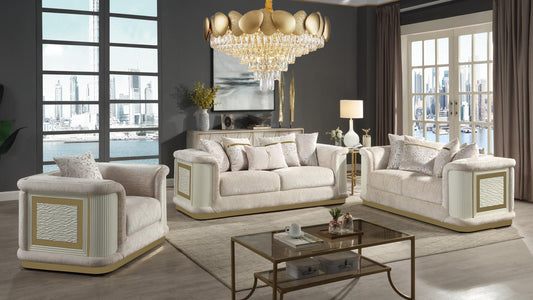 Bona Cream Upholstered Sofa & Loveseat