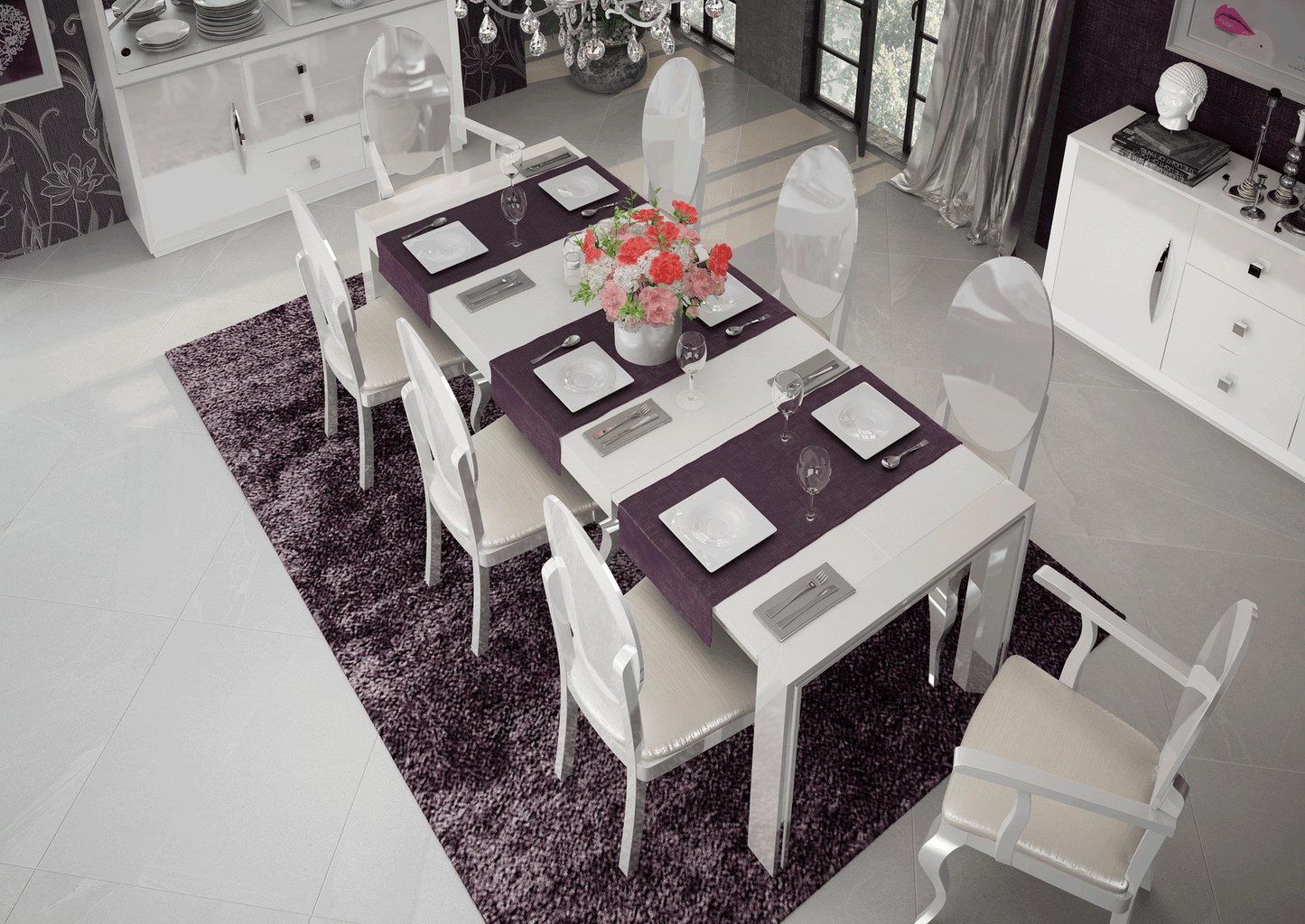 Carmen White Finish Dining Collection - Made in Spain