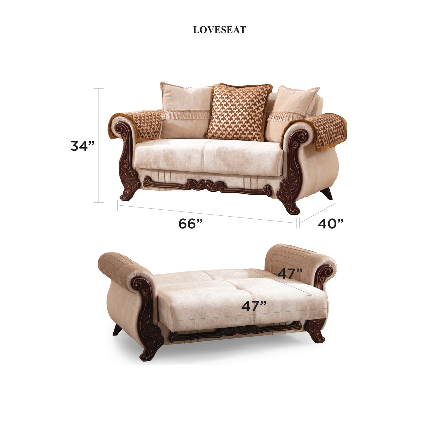 Colección de sofás de 3 piezas Carmen de Galaxy Home