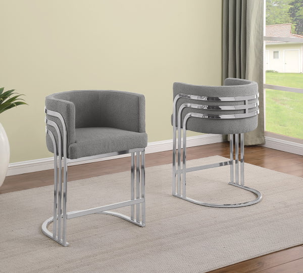 CH020 Teddy Fabric Bar Stool - 4 Colors