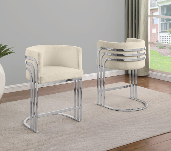 CH023 Teddy Bar Stools - Cream (Set of 2)