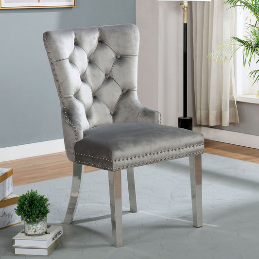 Jewett Gray Wingback Chair - Set of 2